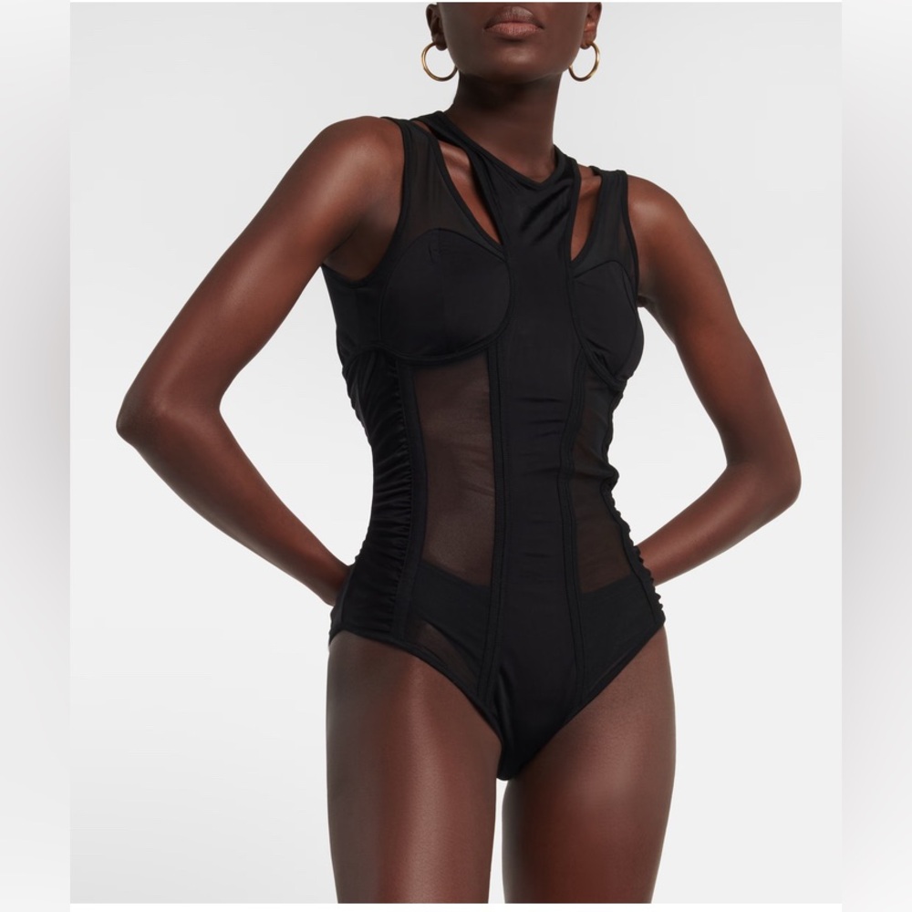 BALMAIN
Cutout tulle bodysuit